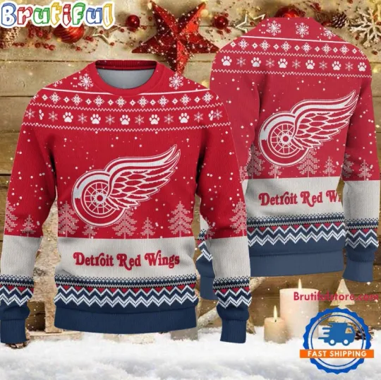 Discover Nhl Detroit Red Wing Hockey Team Design New Ugly Christmas Sweater