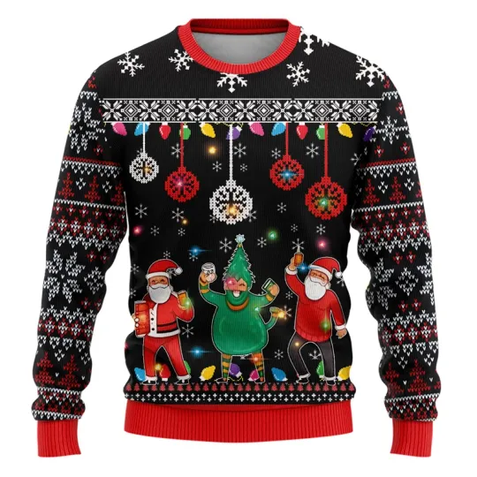 Discover Merry Christmas Santa Claus 3D Printed Unisex Ugly Sweater Funny Gifts Male Streetwear Xmas Man Sweatshirts Cartoon Pullovers