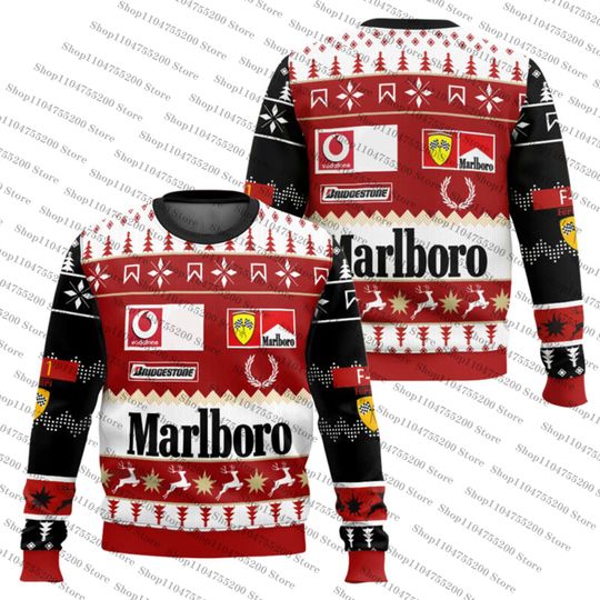 Menthol Black Racing Ancient Ugly Christmas Holiday Xmas Santa Sweater Men Women Pullover Long Sleeve Top 2026 New Sweatshirt