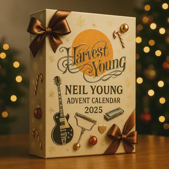 Discover Neil Young Advent Calendar 2025 | 24 Days of Harvest Young & Music Icon Ornaments | Folk Rock Collector Gift Set