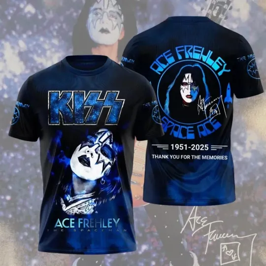 Discover Ace Frehley 1951-2025 Thank You T-shirt 3D Apparel