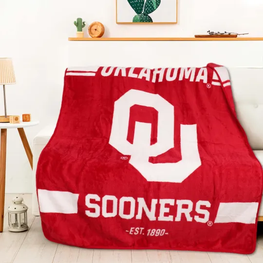 Discover Oklahoma Sooners Legion Raschel Throw, Christmas Gift