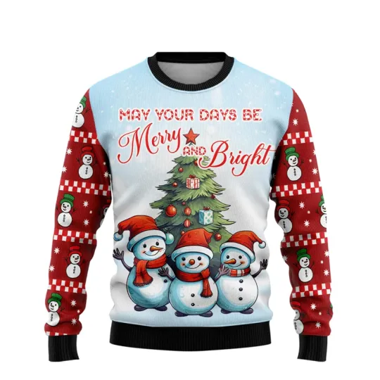 Snowman Christmas Pullover Ugly Sweater Men Women Clothes 3D Printing Men's Plus Size Crewneck Sweatshirt Casual Mens Streetwear