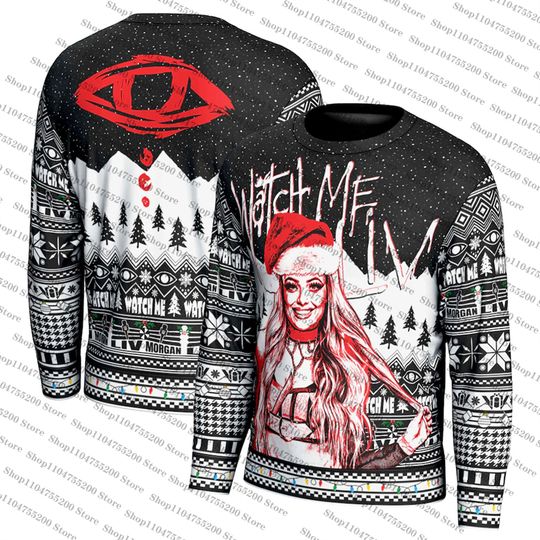 Liv Morgan Ugly Christmas Holiday Sweater Men Women Pullover Round Neck Long Sleeve Top Christmas Clothing 2025 New Sweatshirt