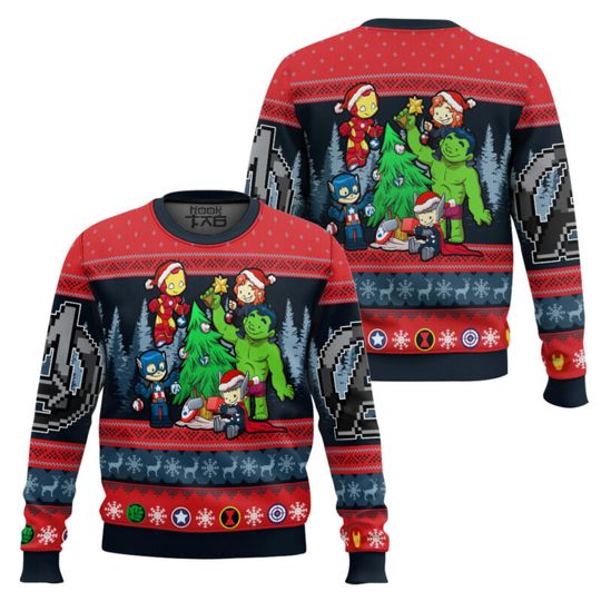 Autumn Winter New Christmas Ugly Sweater Snowflake Reindeer Christmas Tree Marvel Iron Man Captain America Hulk Festival Party