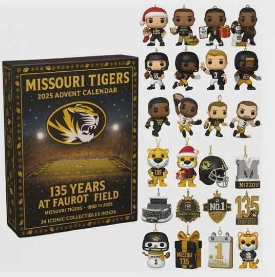 Discover Missouri Tigers Advent Calendar 2025, Christmas Countdown Advent Calendar Gift Box With 24 Acrylic Ornaments