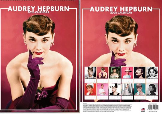 Discover Audrey Hepburn 2026 Wall Calendar: A3 Photography Print