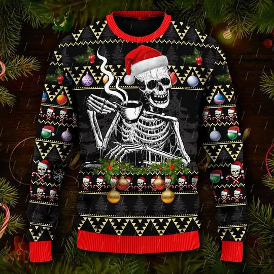 Discover Christmas Ugly Sweater Cosplay Santa Claus Pet Anime Cartoon Skull Vintage 3DPrint Harajuku Winter Pullover Funny Long Sleeves 6