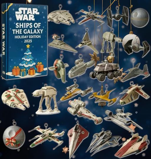 Discover Galactic Space Saga Advent Calendar 2025, Starship Countdown Box, Acrylic Figures Display, Gift for Sci-Fi Fans