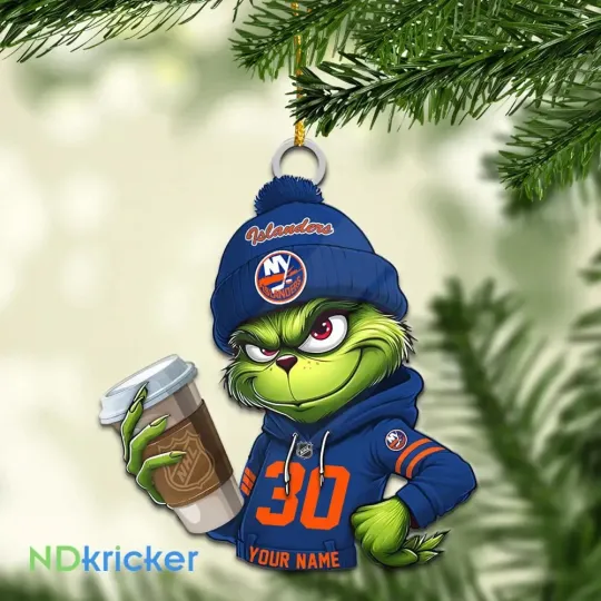 Discover Personalized New York Team Islanders Sport Christmas Ornament, For Hockey Fan
