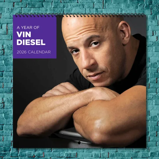 Discover Vin Diesel 2026 Wall Calendar, 12-Month Celebrity Photo Calendar
