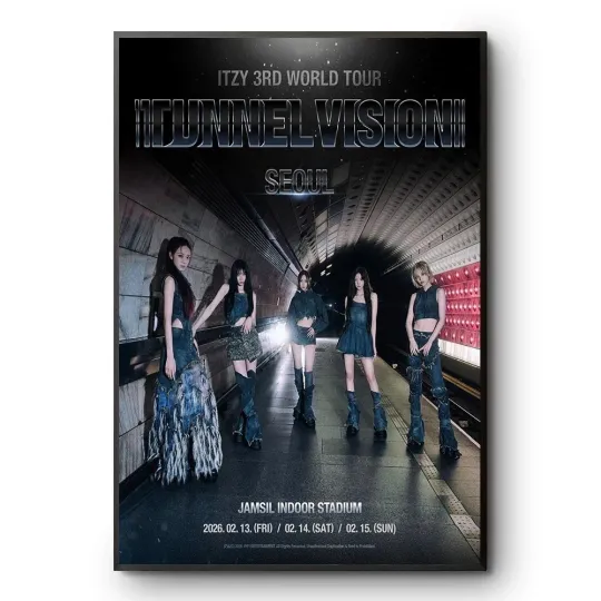 Discover ITZY Tunnel Vision 3rd World Tour 2026 Seoul Poster – Kpop Concert Wall Art