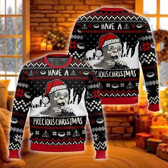 Discover Have a Precious Christmas Ugly Sweater, Fantasy Creature Holiday Sweatshirt, Funny Movie Quote Xmas Crewneck, Pop Culture Gift