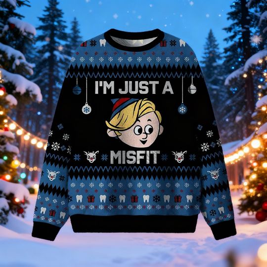 Discover I'm Just a Misfit Ugly Christmas Sweater, Funny Retro Holiday Jumper, Classic Christmas Movie-Inspired Gift