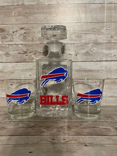 Discover Personalized Buffalo Whiskey Gift/ Bills Decanter/Football Gifts/ Whiskey Decanter/Rock Glasses/ Men Gift Ideas