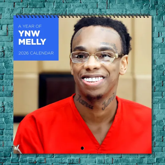 Discover YNW Melly 2026 Wall Calendar, 12-Month Celebrity Photo Calendar