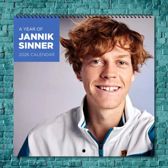 Discover Jannik Sinner 2026 Wall Calendar, 12-Month Star Wall Calendar