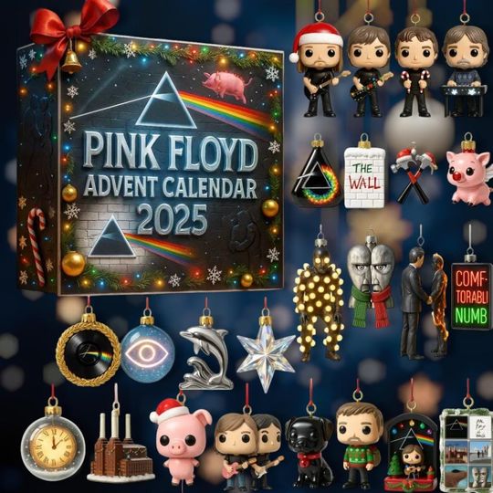 Discover Floyd Rock Inspired Advent Calendar 2025, Music Icons Countdown Gift Box, 2D Band Figures Display, Gift for Rock Fans