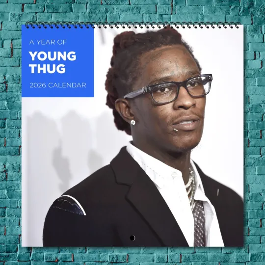 Discover Young Thug 2026 Wall Calendar, 12-Month Celebrity Photo Calendar