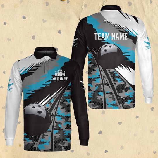Custom Bowling Team Polo: Personalized Long Sleeve Jersey