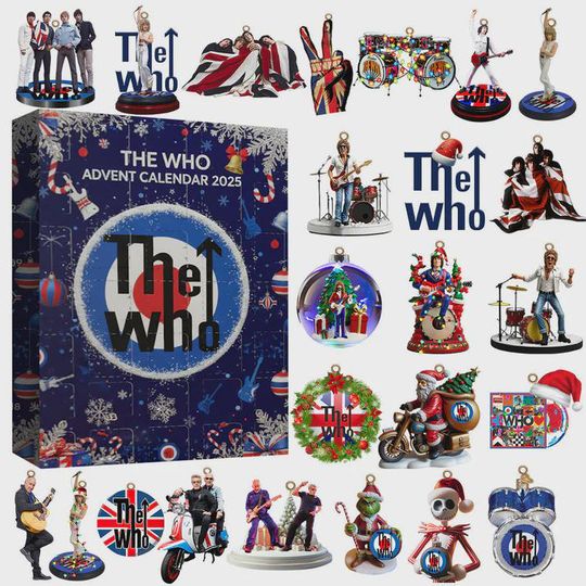 Discover The Who Advent Calendar 2025, 24 Days of Mod Icon & Target Logo Ornaments, Rock Fan Collector Gift Set