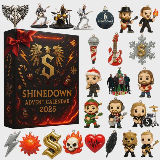 Discover shine down Advent Calendar 2025, 24 Days of SD Icon, S Logo & Planet Zero Ornaments, Rock Fan Collector Gift Set