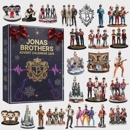 Jonas Brothers Advent Calendar 2025, 24 Days of JoBros Icon & Pop Figurines, Boy Band Fan Collector Gift Set