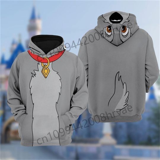 Disneyland Lady Dog 3D all-over print hoodie, Lady and the Tramp costume sweatshirt, Lady Dog Halloween cosplay sweatshirt