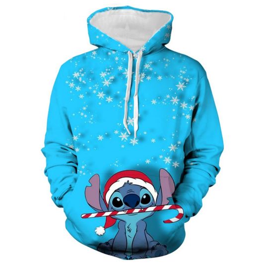 Discover 2025 New Christmas Series Hoodie Long Sleeve Warm Pullover With Pockets Disney Cartoon Mickey Sweatshirt Top