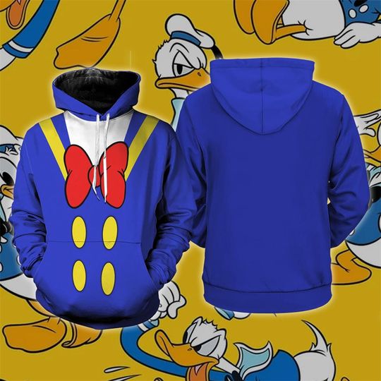 Discover Disneyland Donald Duck 3D full print hoodie, Donald Duck role play sweatshirt, Halloween costume for men and women
