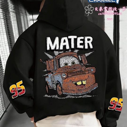 Discover Disney Lightning McQueen Racing Hoodie Official Car Movie Pullover Sweatshirt No. 95 Men's Loose Hoodie Autumn/Winter Casual