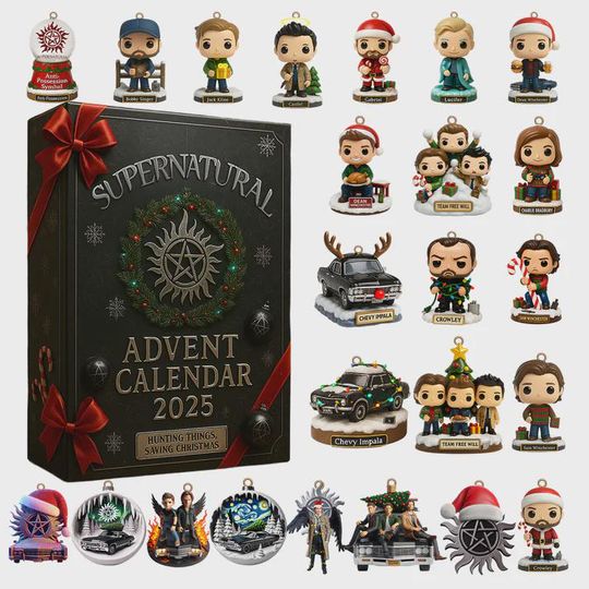 Discover Supernatural Advent Calendar 2025, 24 Days of Winchester, Impala & Angel Ornaments, SPN Family Collector Gift