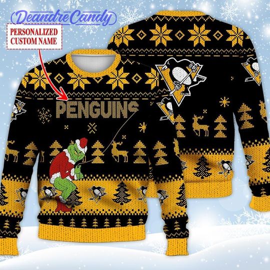 Discover Pittsburgh Ugly Sweater Christmas, funny character Custom Ice Hockey 3D All Over Print Hoodie, Shirt Xmas Full Print