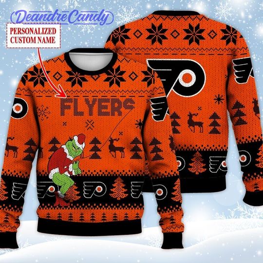Philadelphia Ugly Sweater Christmas, funny character Custom Ice Hockey, Shirt Xmas Full Print
