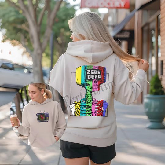 Discover ZEDS DEAD Test Pattern Double Sided Hoodie - EDM Music Festival Merch