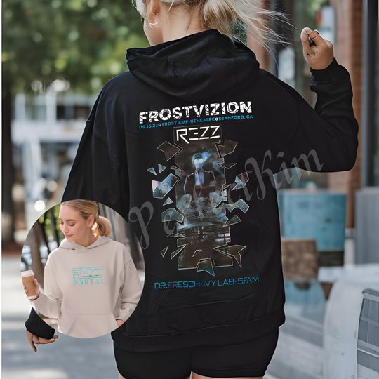 Discover REZZ Hoodie, FROSTVIZION 23 Double Sided Hoodie - EDM Music Festival Merch, Gift for EDM Fans