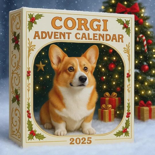 Discover Corgi Advent Calendar 2025, 24 Days Countdown with Cute Corgi Mini Ornaments, Dog-Themed Christmas Set for Home Decor, Gift For Dog Lover