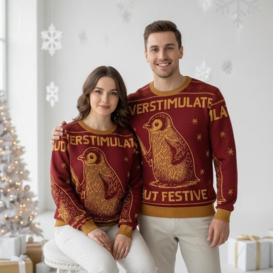 Penguin Christmas Ugly Sweater, Funny Holiday Sweater, Animal Sweater For Men And Women, Xmas Gift