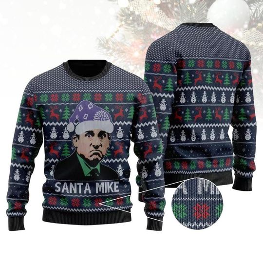 Discover Santa Mike Christmas Ugly Sweater, The Office Show Sweater, TV Show Sweater For Men And Women, Xmas Party Gift