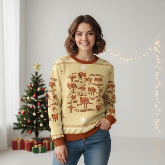 Discover Le Poisson Steve Christmas Ugly Sweater, Funny Fish Holiday Sweater, Sea Christmas Sweater For Men And Women, Xmas Gift