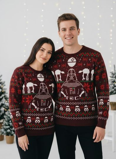 Discover Star Wars Christmas Ugly Sweater, Darth Vader Holiday Sweater, Movie Christmas Sweater For Men And Women, Movie Xmas Gift