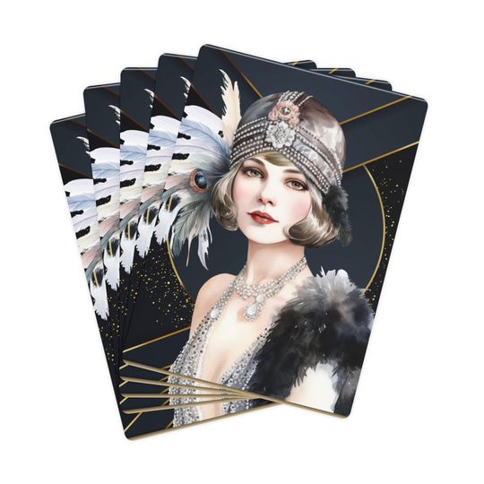 Discover Deco Poker Cards Set: Vintage Style Playing Cards