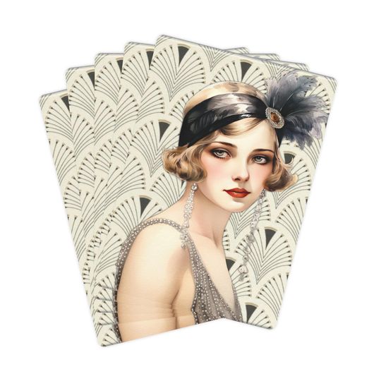 Discover Art Deco Lady Playing Cards: Vintage Style Poker Deck