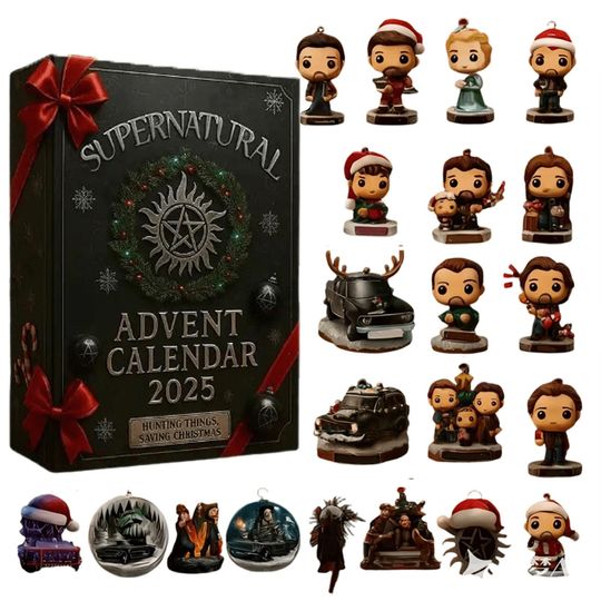 Discover Christmas Advent Calendar 2025, Supernatural Christmas Countdown Calendars, 24 Days of Xmas, with 24 Collectible for Kids Gift