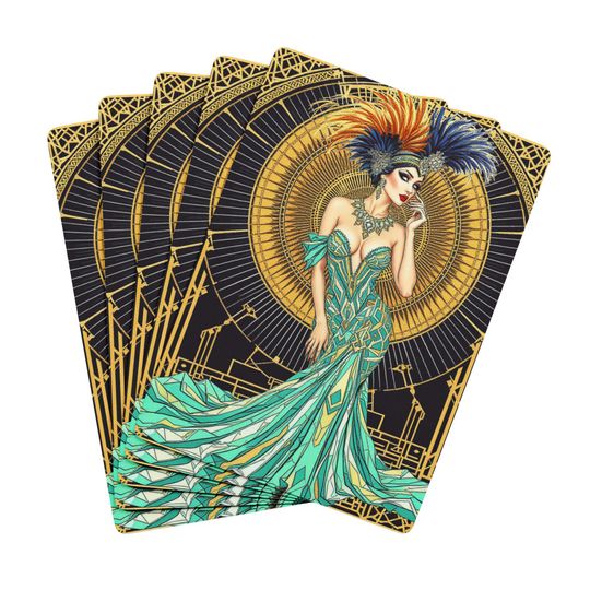 Art Deco Playing Cards, Elegant Poker Set, 300gsm Cardstock