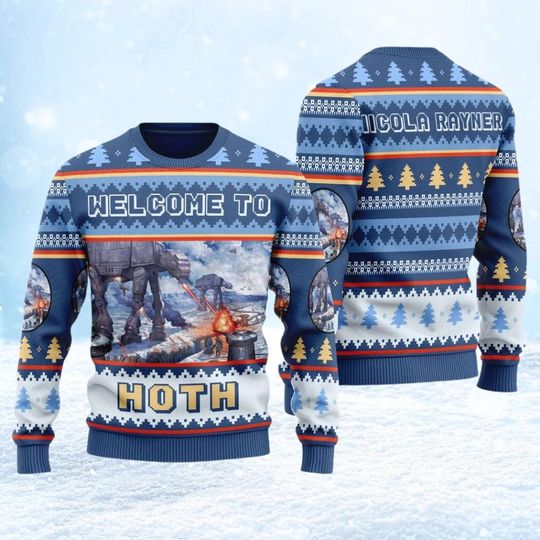 Discover Star Wars Hoth Planet Ugly Christmas Sweater, Hoth Echo Base Holiday Sweater, Disneyland Xmas Sweatshirt, Custom Star Wars Shirt