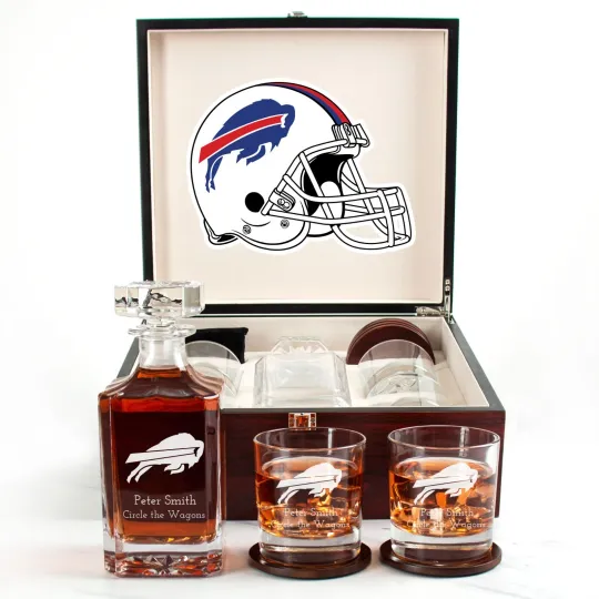 Discover Buffalo Bills - Engraved Football Whiskey Decanter