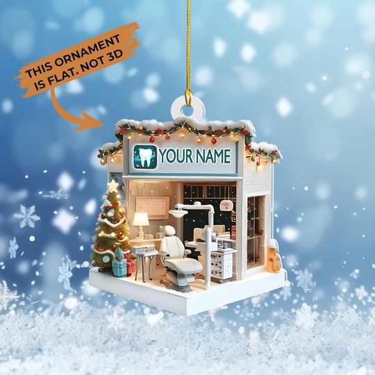 Discover Personalized Dentist Christmas Ornaments 2025, Dental 2D Flat Printed Acrylic Ornament, Dentist Hanging Ornament, Custom Dentist