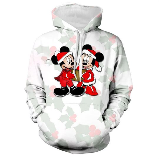 Discover Disney Winnie the Pooh Hoodie Men and Women Merry Christmas Cartoon Print Hoodie Fashion Jacket Men's Daily Casual Y2k Hoodie