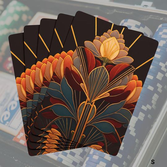 Discover Art Deco Floral Playing Cards - Vintage Poker Deck